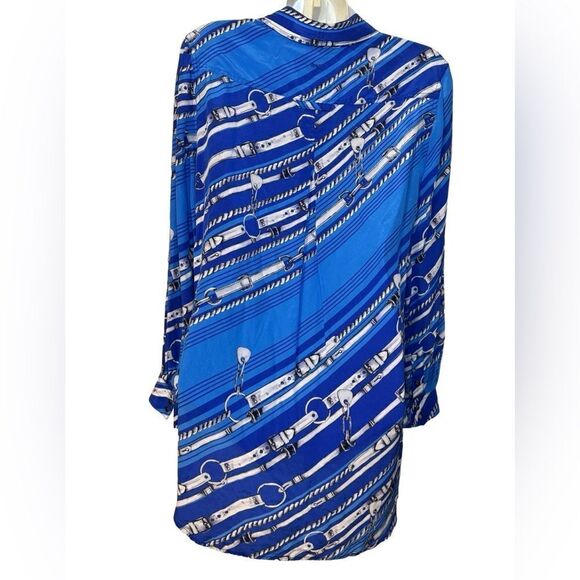 Tyler Boe 100% Silk Chain Print Tina Blouse - Picture 8 of 11